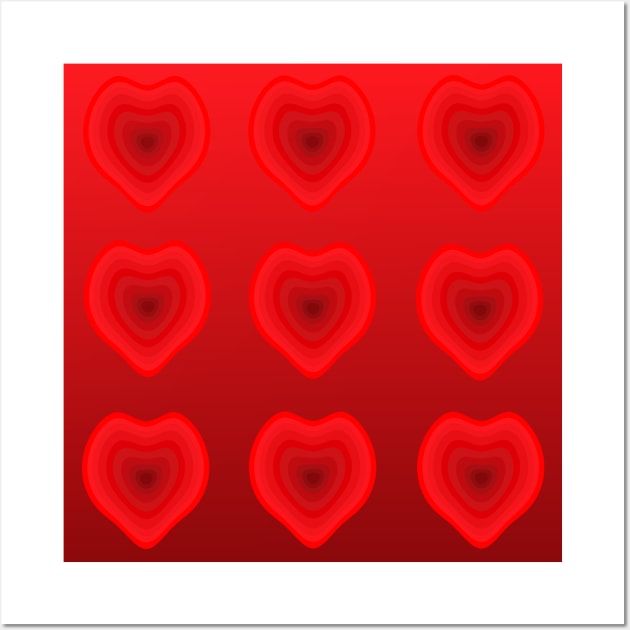 Red Hearts Wall Art by VazMas Design